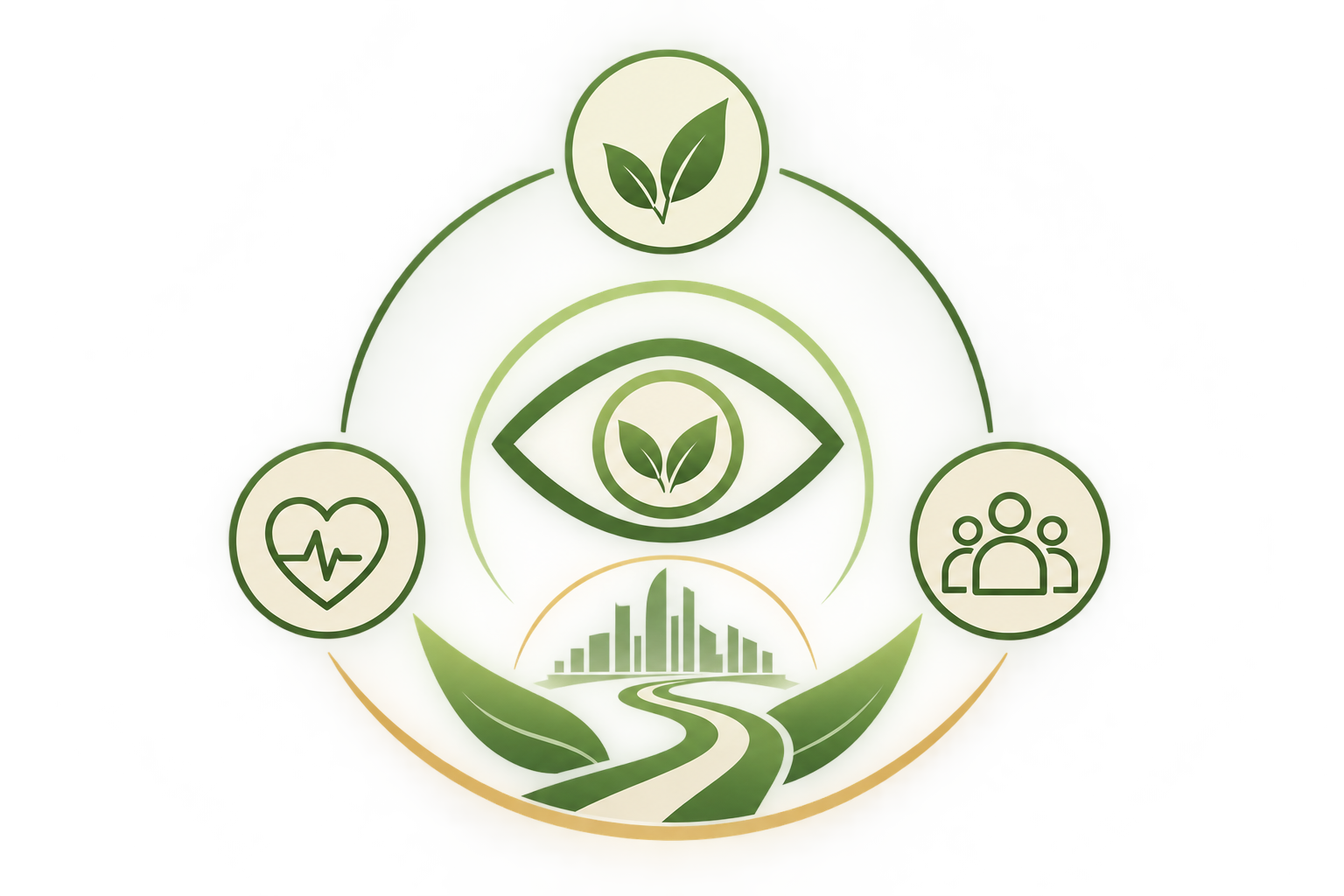 Eco vision emblem representing the vision of House of Nature Medical Center for health and wellness in the UAE